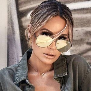 QUAY X DESI PERKINS High Key Sunglasses Gold/Green